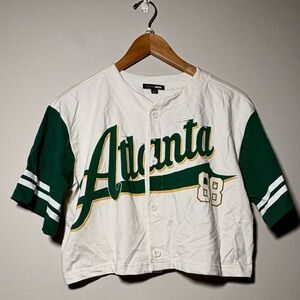 Atlanta Jersey Crop Top - Green/combo